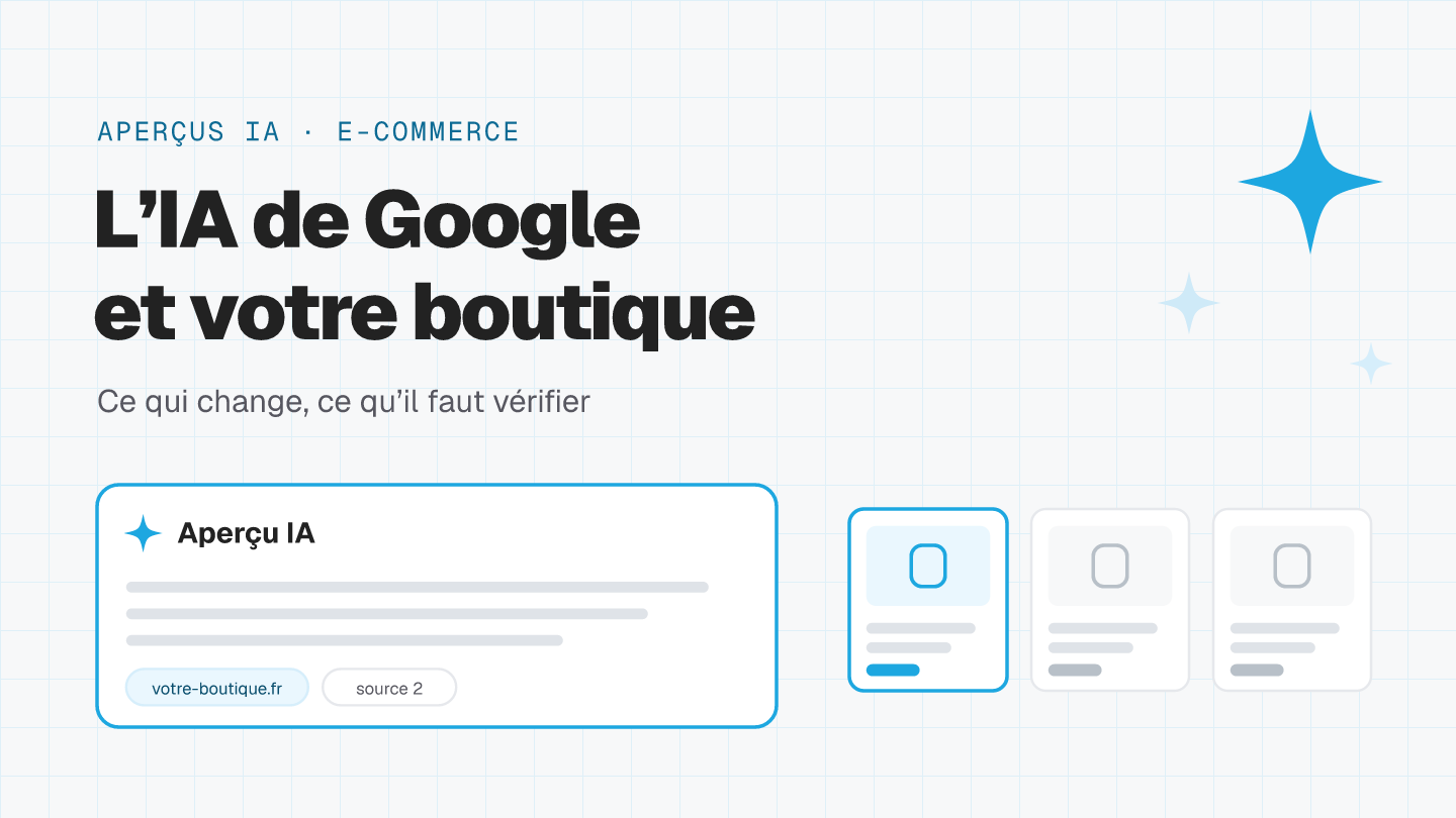 Les aperçus IA de Google et votre boutique en ligne : une réponse de l'IA qui cite votre site, à côté de fiches produits