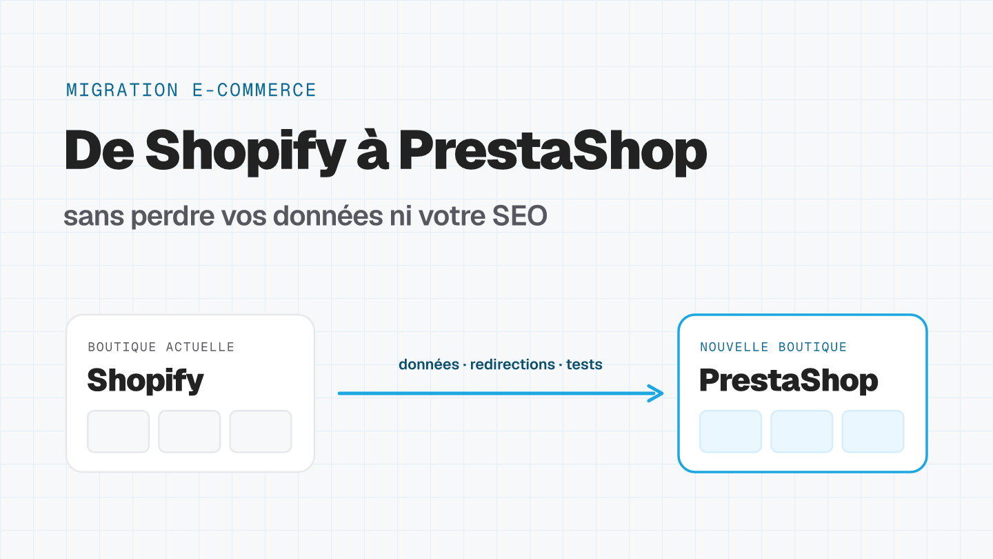 Migration de Shopify vers PrestaShop : données, redirections et tests, sans perdre vos données ni votre SEO